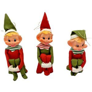 Vintage Brite Star Knee Hugger Elves Japan Lot 3 With Bells 1960s MCM Pixie Elf